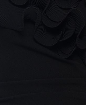 Women's Ruffled Off-The-Shoulder Scuba Crepe Dress