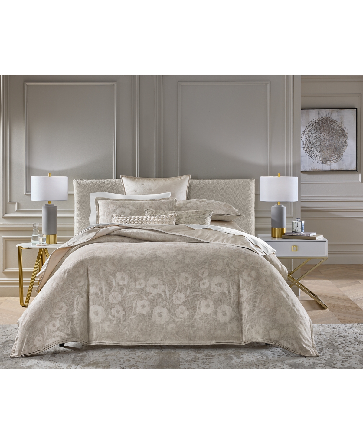 Hotel Collection Shadow Floral Micropleated Decorative Pillow, 14" X 22", Exclusively At Macy's In Gray
