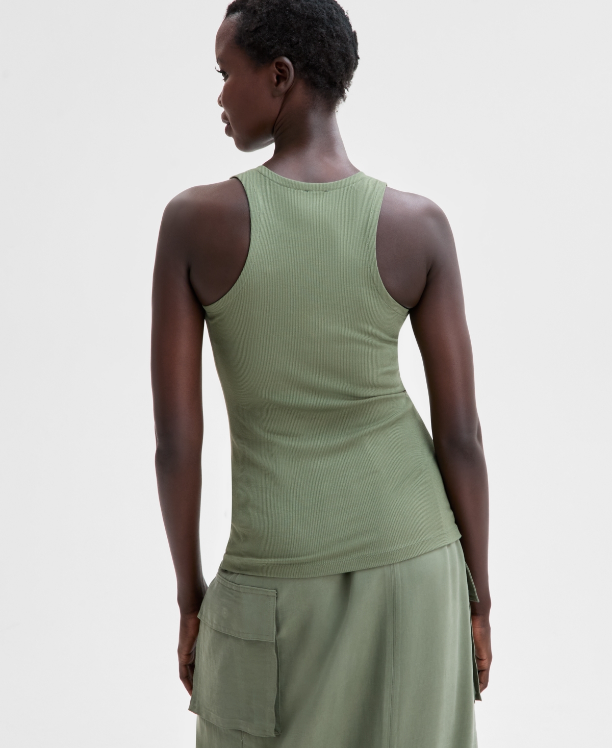 Inc International Concepts Women's Ribbed Knit Tank Top, Exclusively At Macy's In Olivine