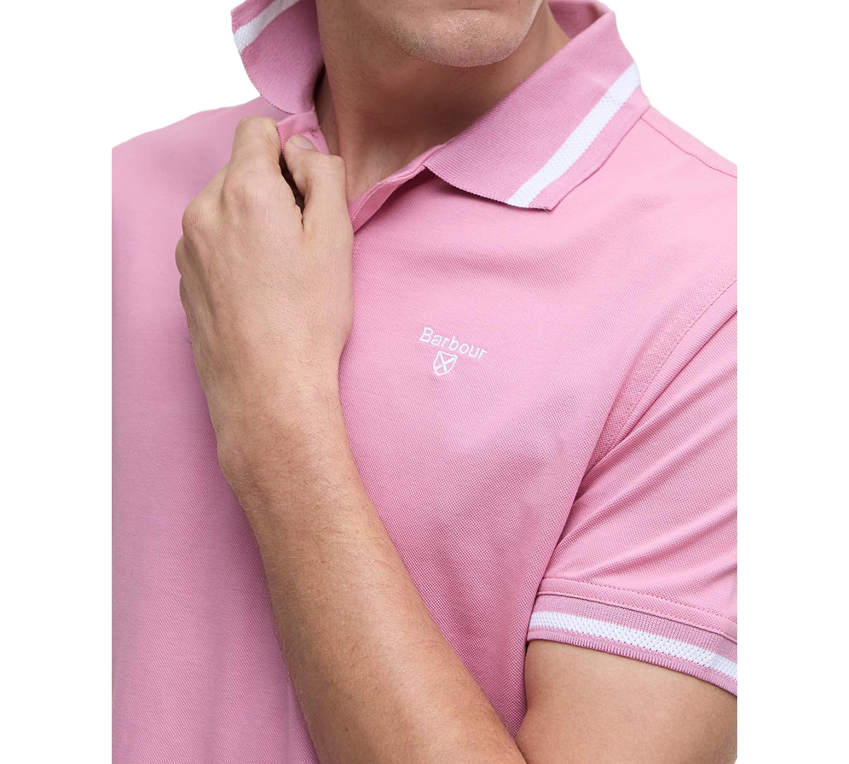 Barbour Ferrybridge Lightweight Tailored Fit Polo Shirt In True Pink