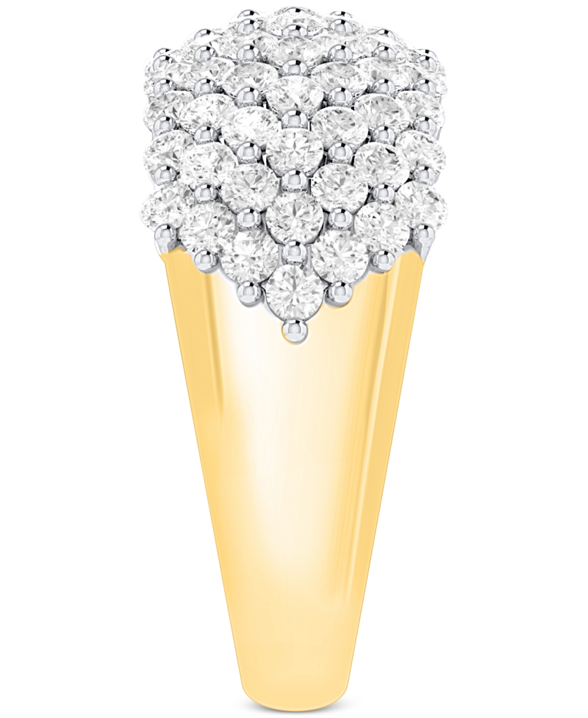Forever Grown Diamonds Lab-grown Diamond Pave Band (2 Ct. T.w.) In Sterling Silver Or 14k Gold-plated Sterling Silver In Gold-plated Sterling Silver