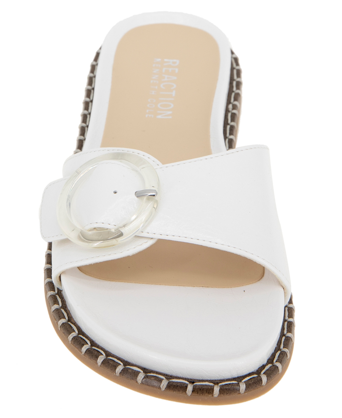Kenneth Cole Reaction Women's Syrena Round Toe Flat Sandals In Ecru