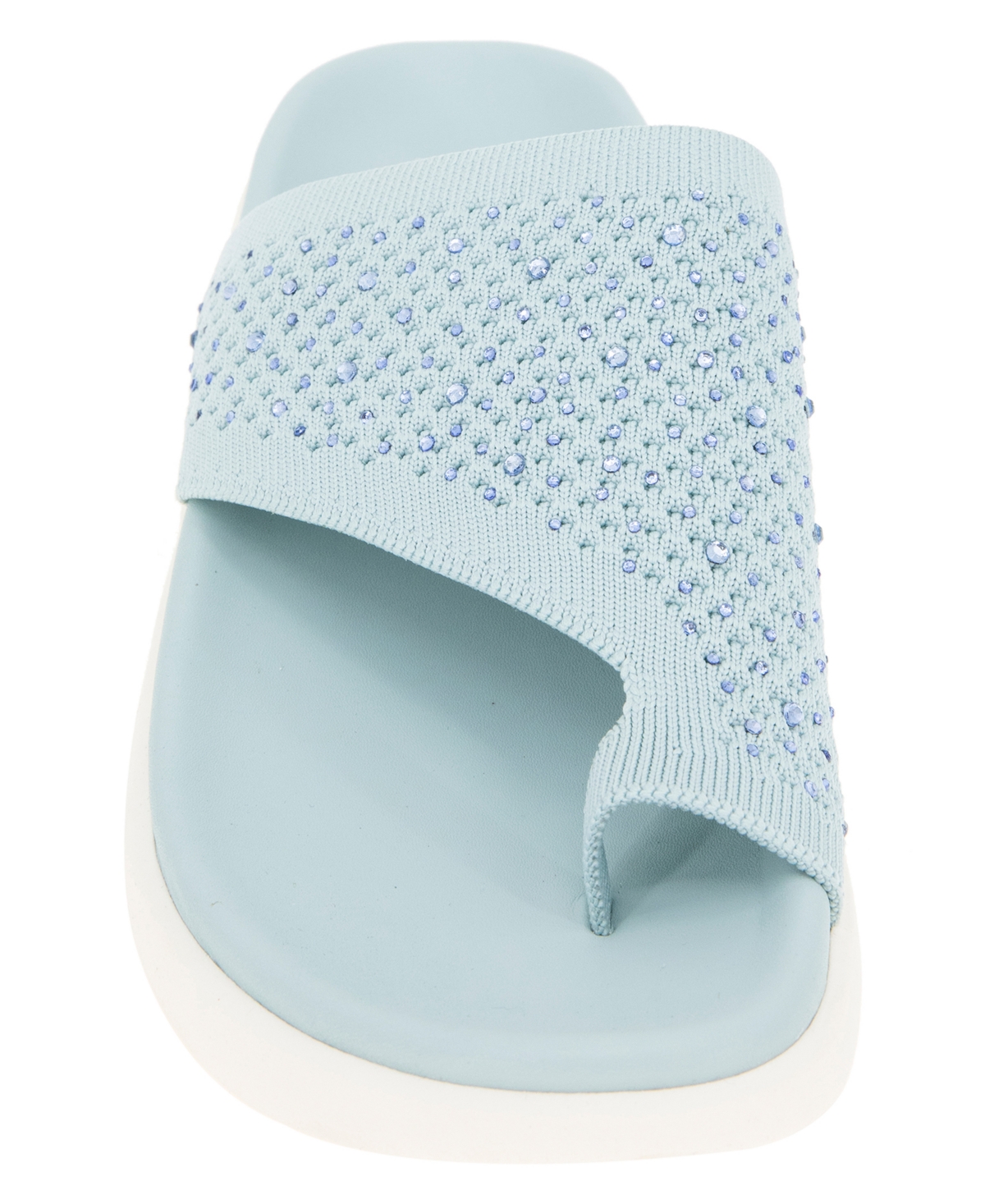 Kenneth Cole Reaction Women's Teffi Knit Round Toe Flat Sandals In Light Blue Knit