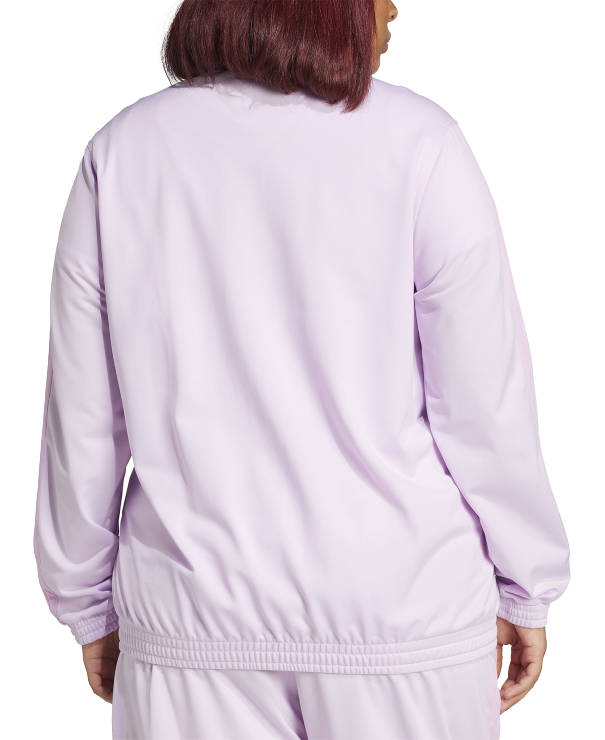 Shop Adidas Originals Plus Size Three-stripe Tricot Zip Track Jacket In Icelav,bli