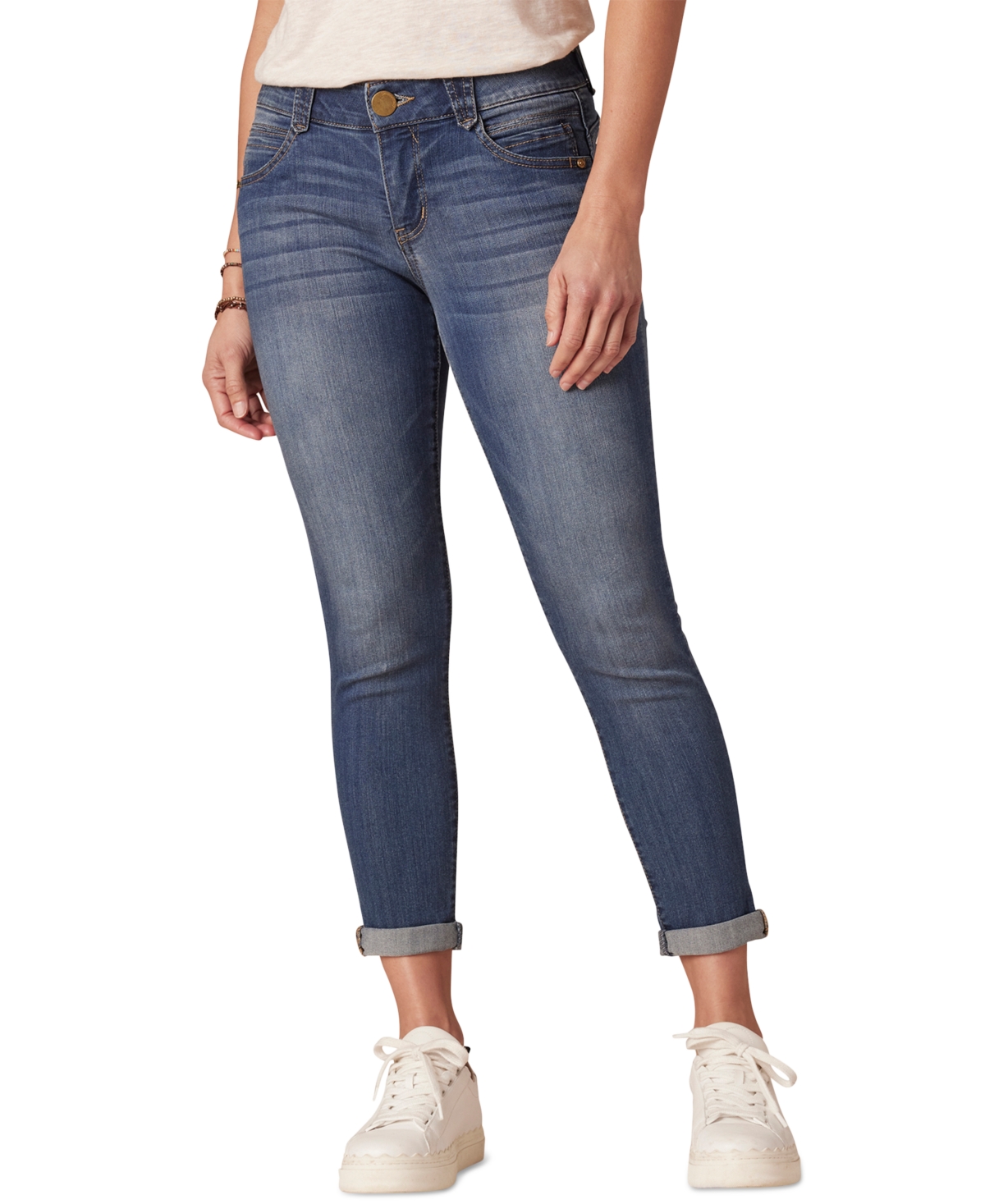 Petite Mid-Rise Skinny Ankle Jeans - Bl Blue