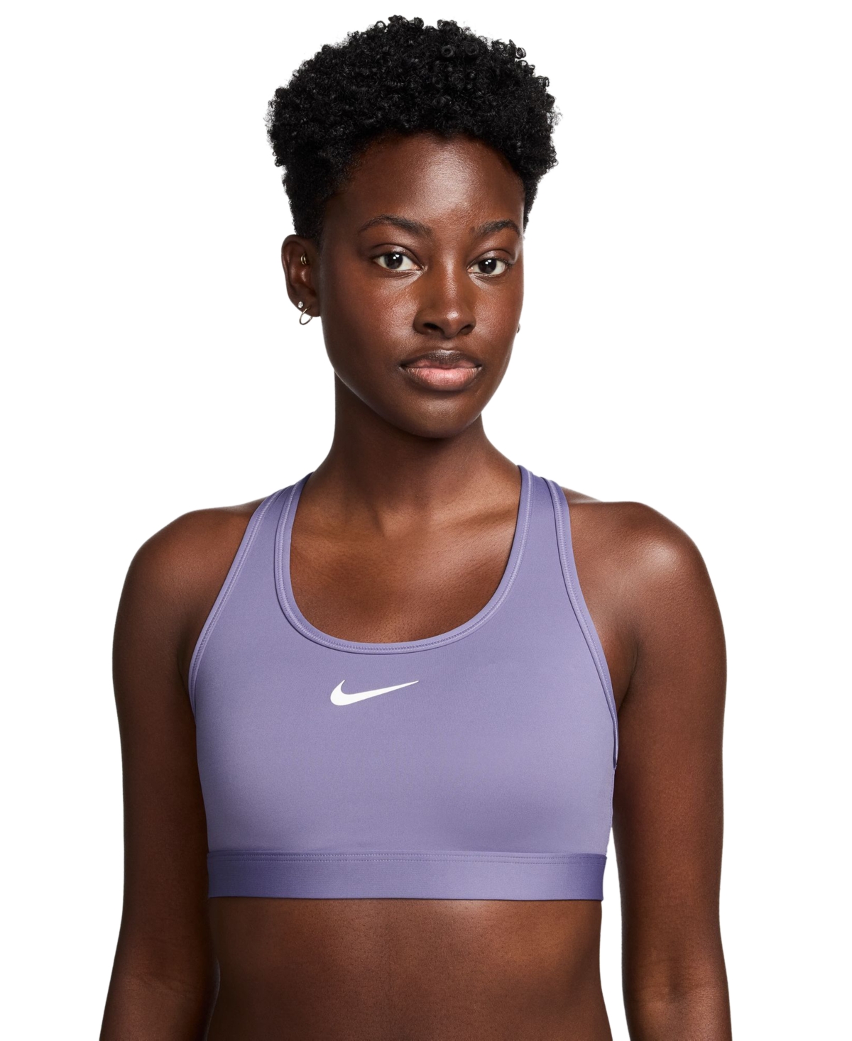 Women's Swoosh Padded Sports Bra - Dusty Amethyst/white