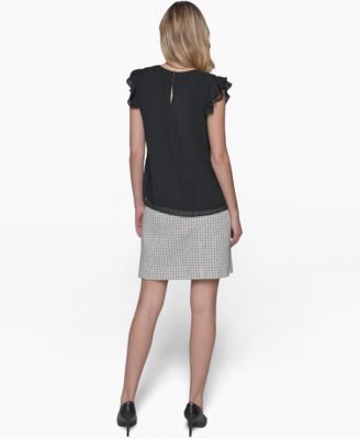 Women's Flutter-Sleeve Blouse