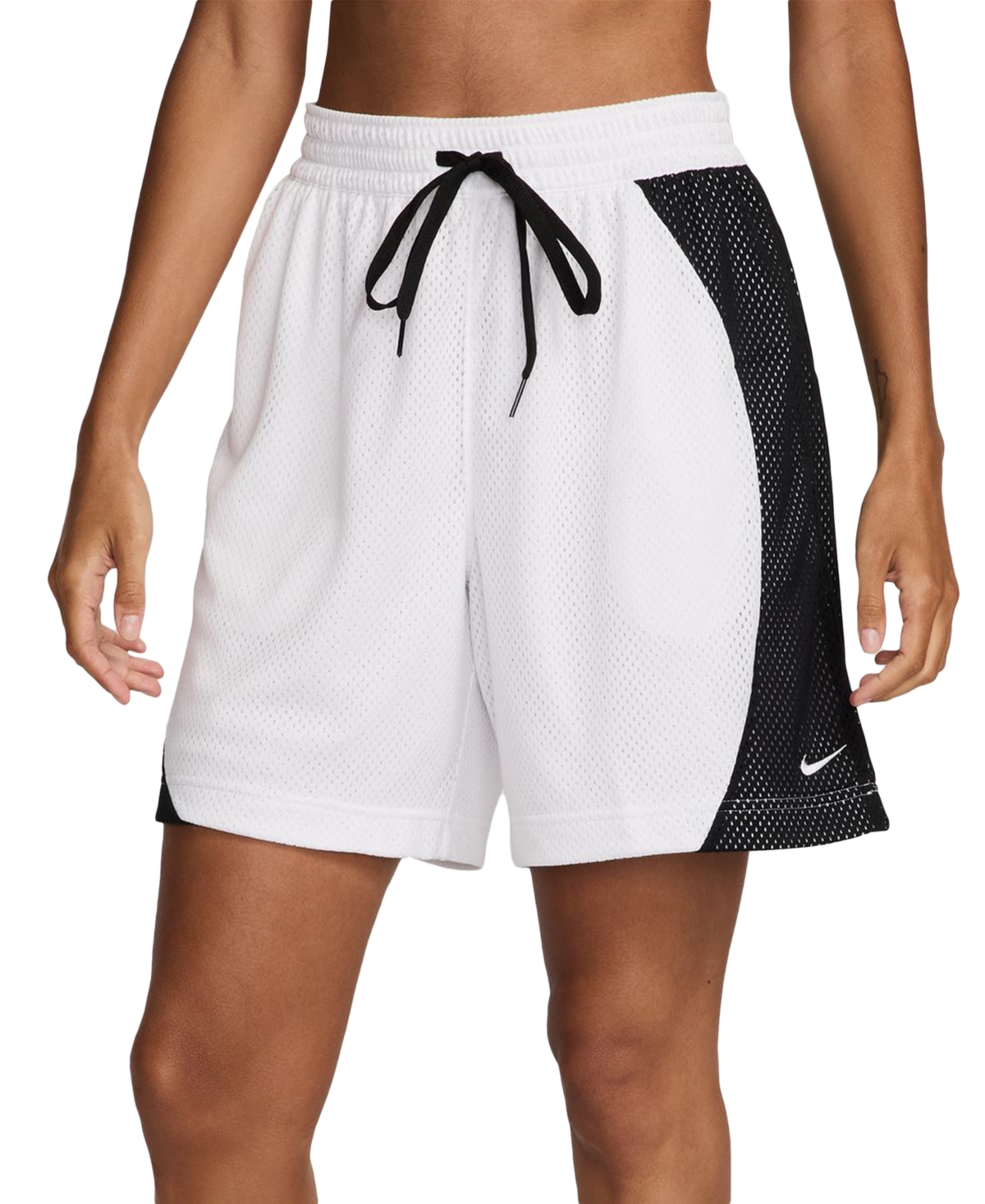 Nike Essential Dri-fit Mesh Basketball Shorts In White,whit