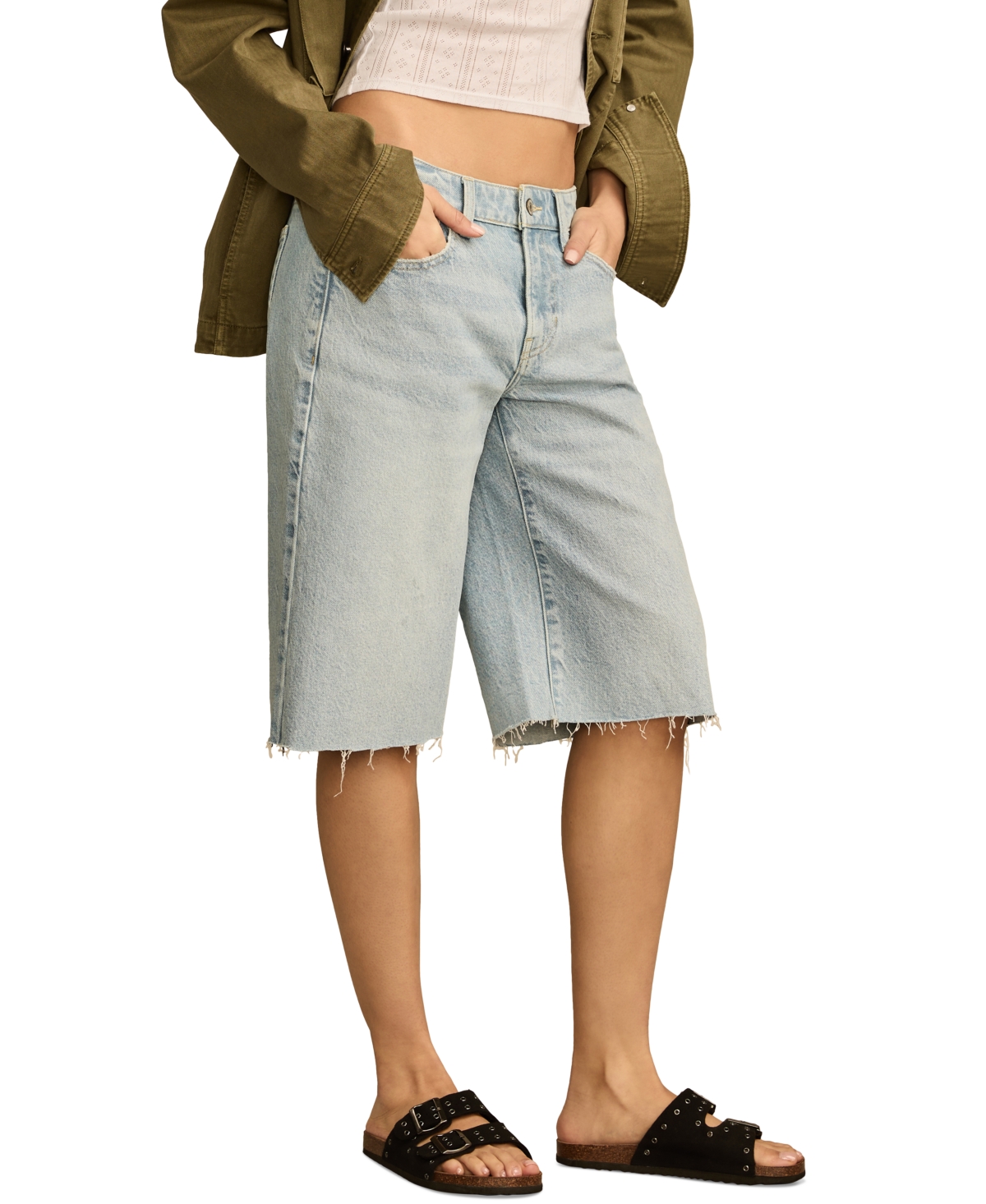 LUCKY BRAND WOMEN'S BOYFRIEND CUT-OFF BERMUDA SHORTS 