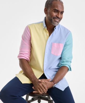 Men's Colorblock Oxford Long-Sleeve Shirt, Exclusively at Macy's