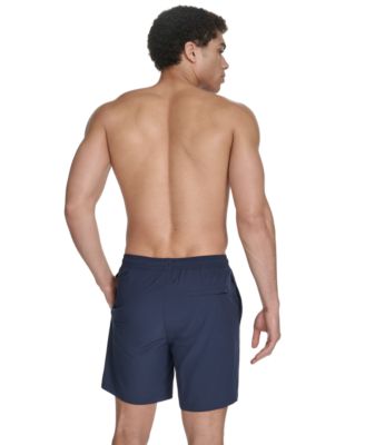Men's Regular-Fit Quick-Dry 5" Swim Trunks with Compression Short Liner