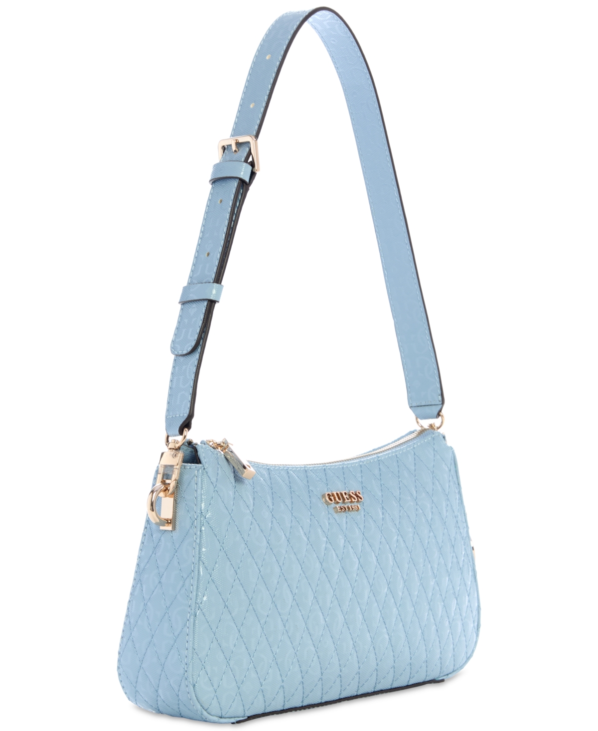 GUESS BETULA TOP ZIP SMALL QUILTED SHOULDER BAG 