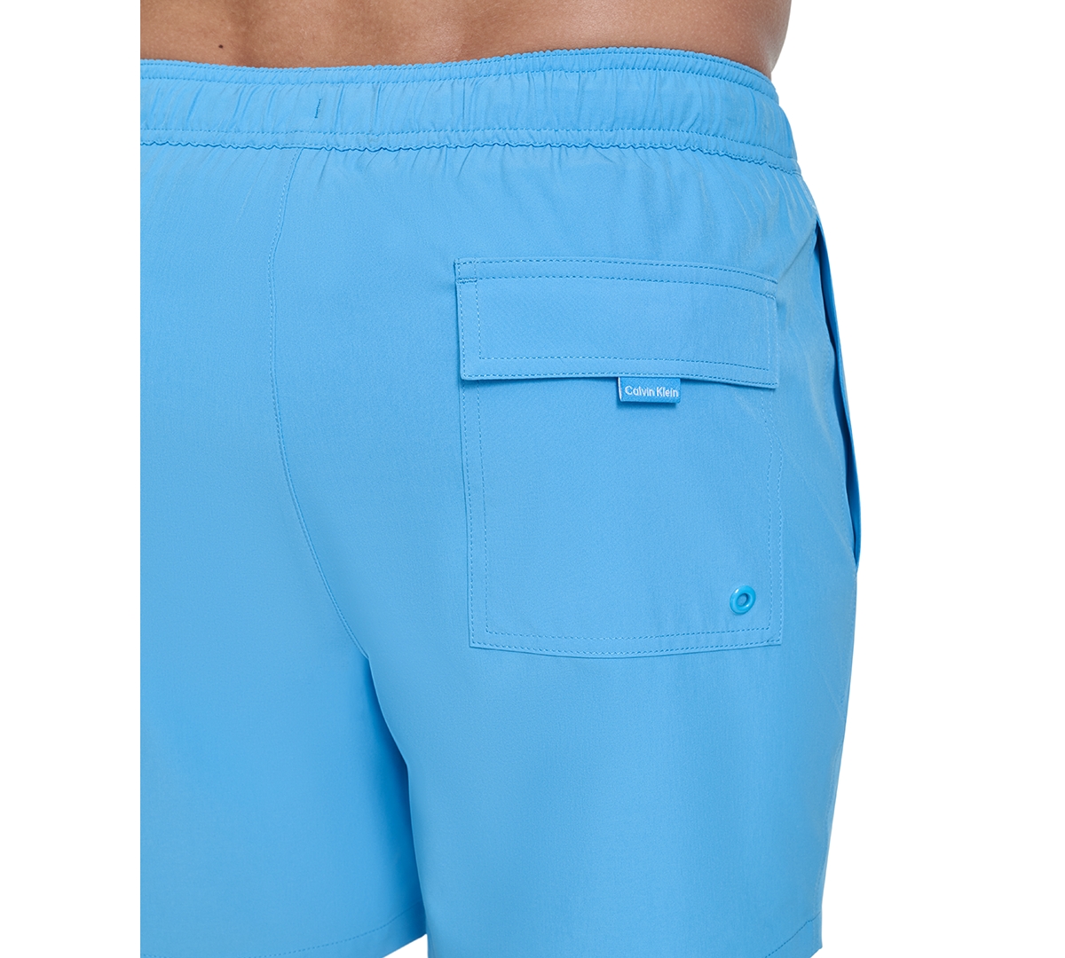 Calvin Klein Men's Core Euro Regular-fit Quick-dry 5" Swim Trunks With Compression Short Liner In Light,pastel Blue