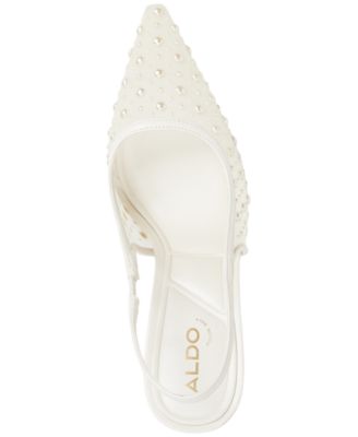 Women's Pearlescent Pointed-Toe Slingback Pumps