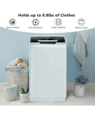 8.8 lbs Portable Full-Automatic Laundry Washing Machine with Drain Pump