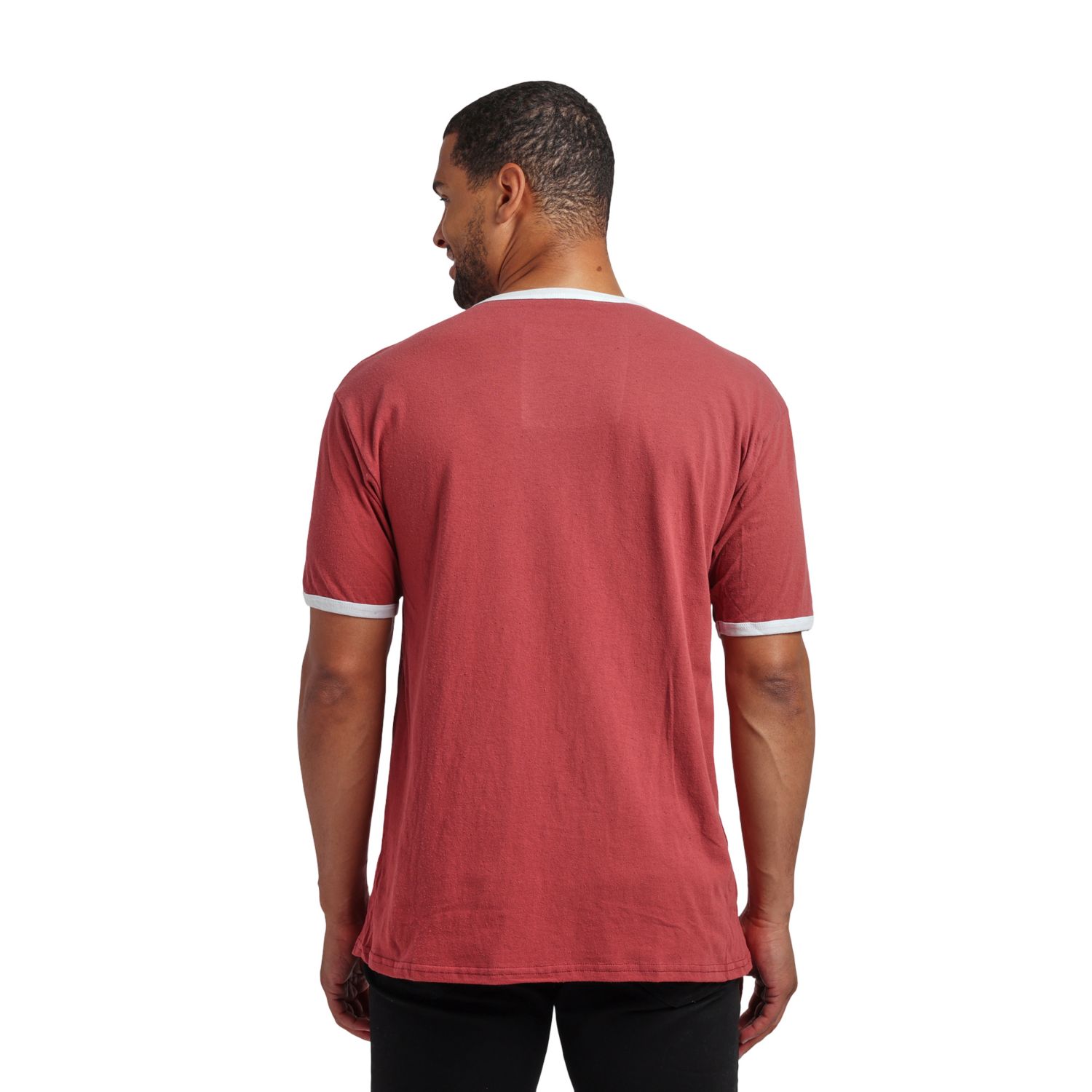 Men's Dr Pepper Logo Crew Neck Short Sleeve Red Ringer Tee -Large