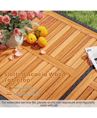 7 Pieces Patio Rattan Bar Set with Seat Cushions for Porch Yard Garden