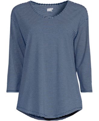 Women's 3/4 Sleeve Lightweight Jersey Shirttail Tee