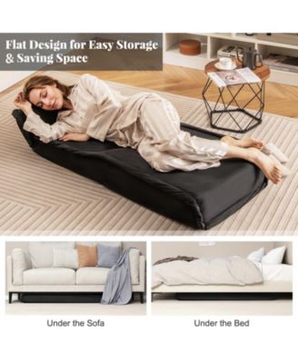 Folding Floor Chair Convertible Lazy Chair with 14-Position Adjustable Backrest