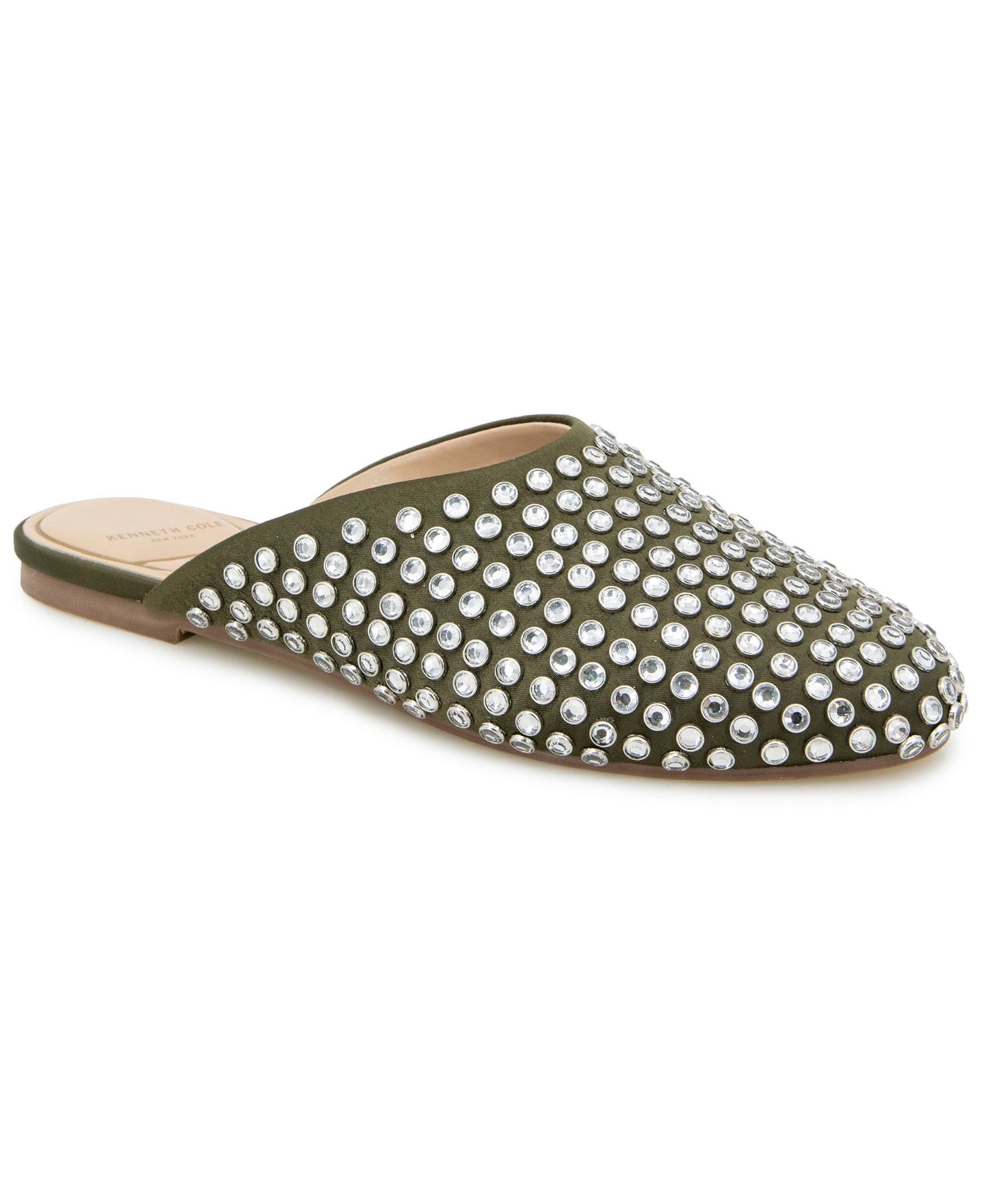 Женские сабо Kenneth Cole New York Almond Toe Saddie Mules, цвет: Оливковый — фото 1