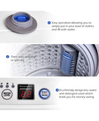 Portable 7.7 lbs Automatic Laundry Washing Machine with Drain Pump