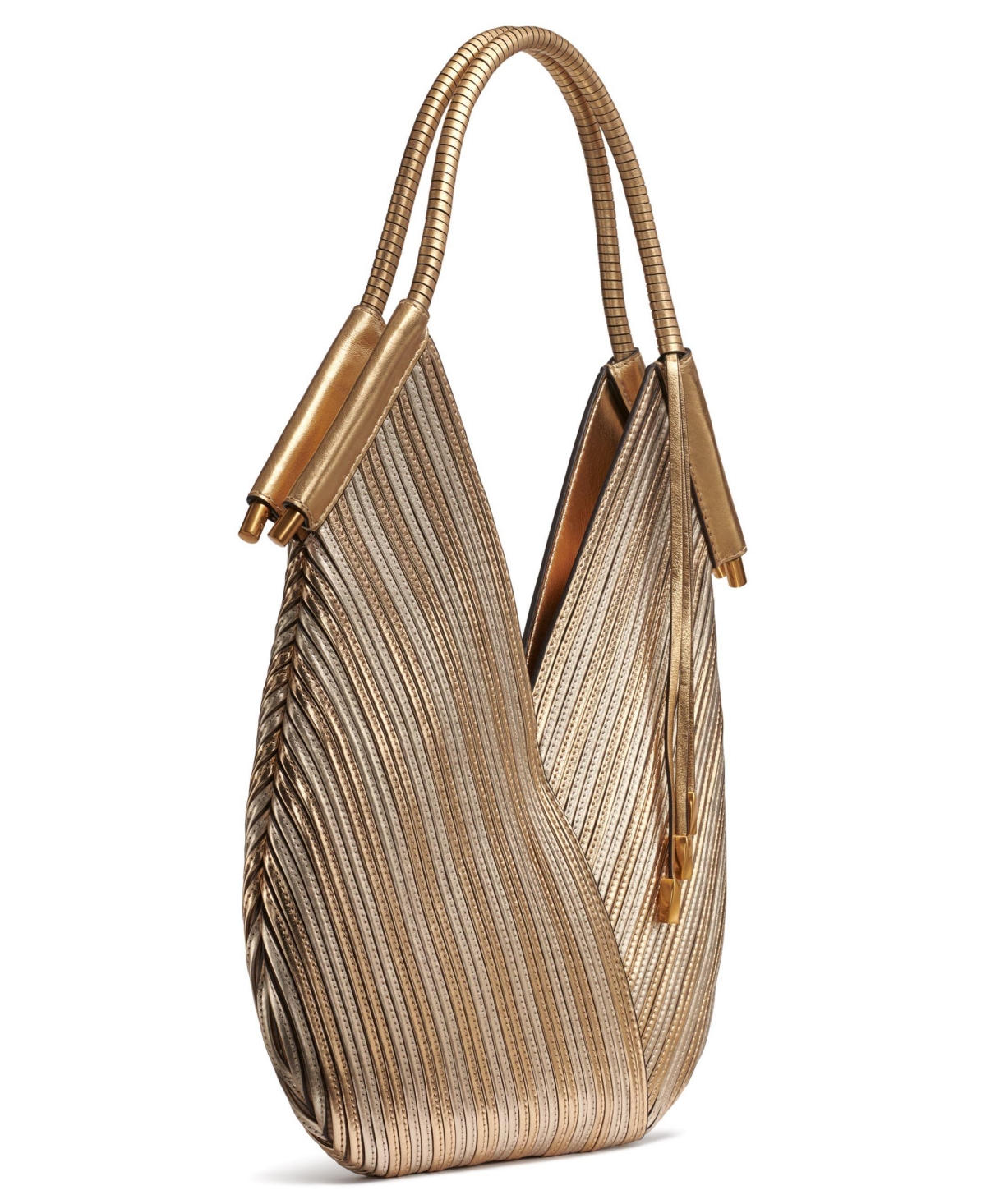 Shop Donna Karan Baldwin Mini Metallic Shoulder Bag In Gold