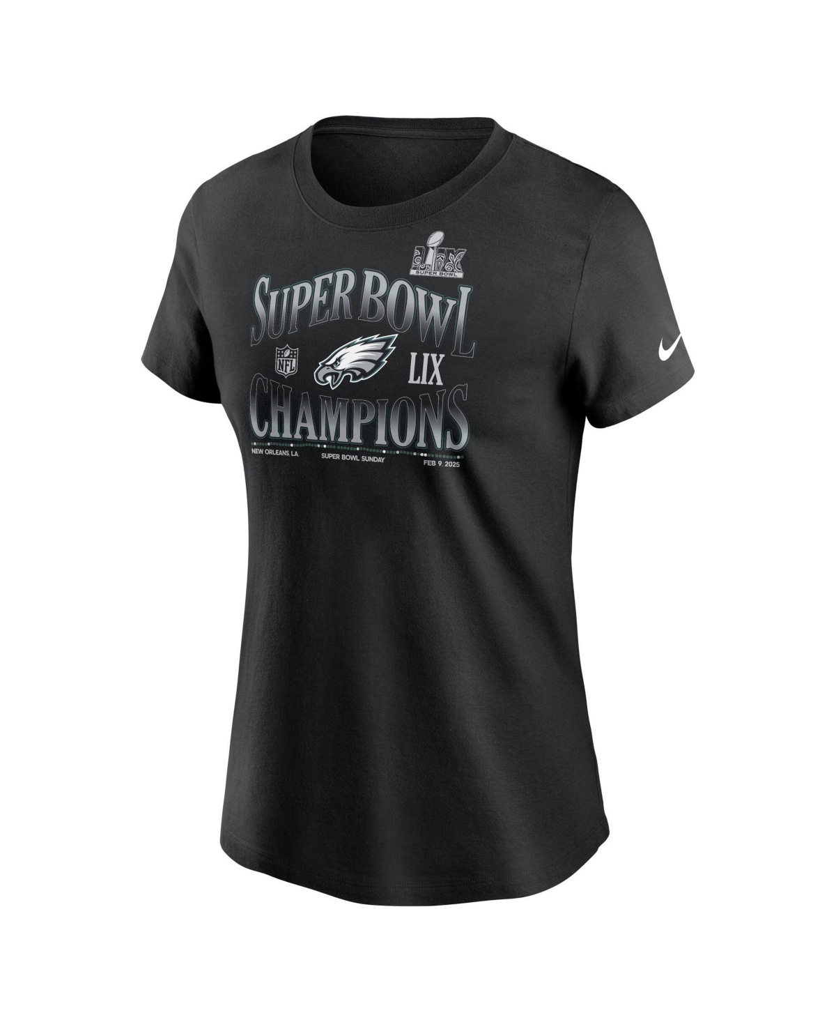 Nike Women's Black Philadelphia Eagles Super Bowl Lix Champions 90s Inspo T-shirt In Black