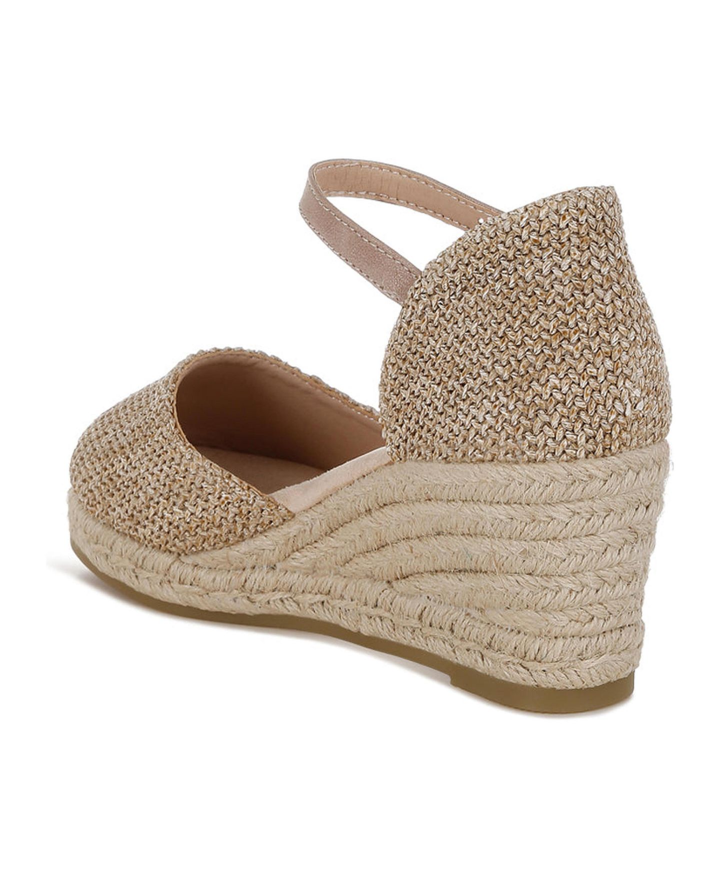 Женские сандалии London Rag Kalista Raffia Woven Wedge, цвет: Бежевый — фото 2