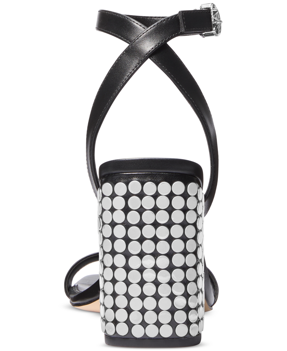 Michael Kors Merriam Studded Leather Block Heel Sandal In Black