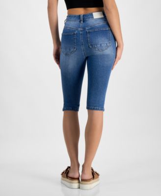 Juniors' Seam Front High-Rise Capri Jeans 