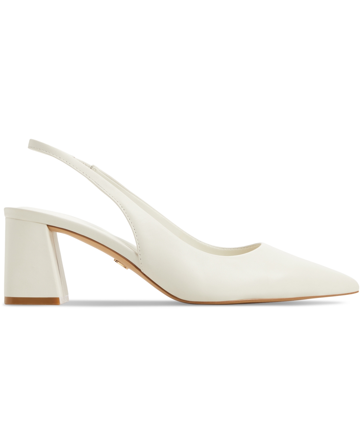 Shop Aldo Women's Uliana Pointed-toe Slingback Block-heel Pumps In White,bone