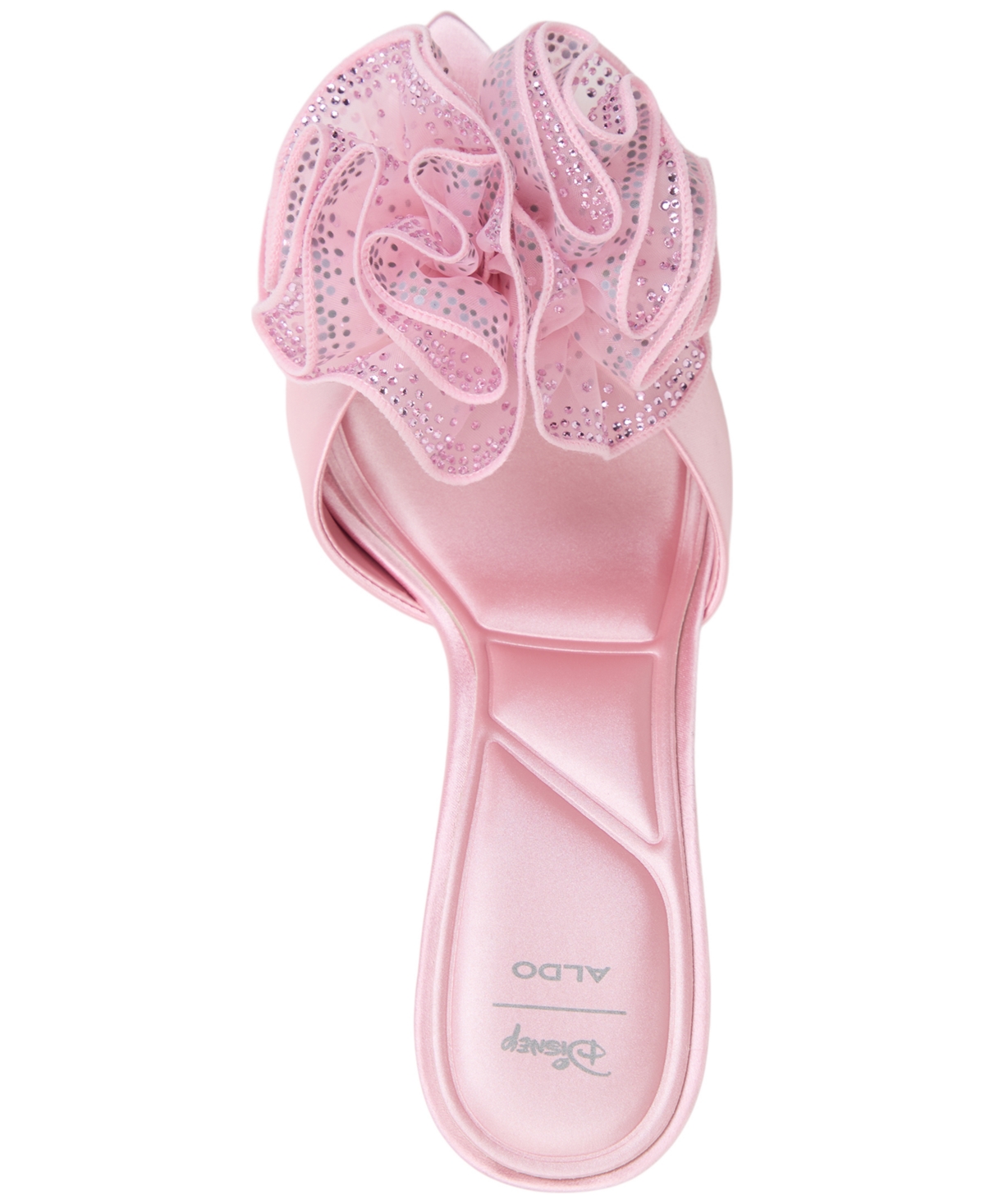 Shop Aldo X Disney Women's Auroramule Ruffle High Heel Dress Sandals In Light Pink Satin