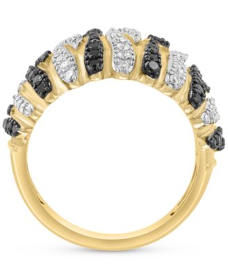 EFFY&reg; Black & White Diamond Dome Statement Ring (3/4 ct. t.w.) in 14k Gold