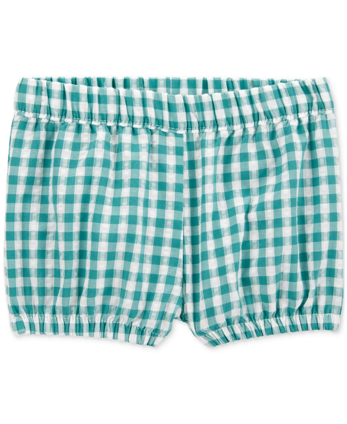 Shop Carter's Baby Girls 3-pc. Gingham Little Shorts, Top & Bodysuit Set In Green