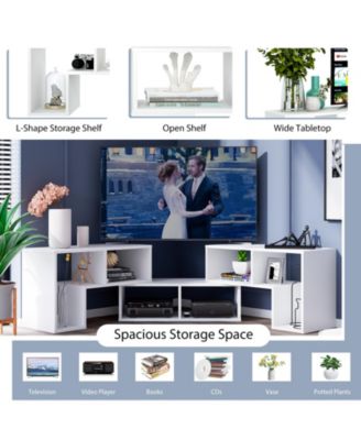 3 Pieces TV Console Stand Modern Entertainment Center Storage Bookcase