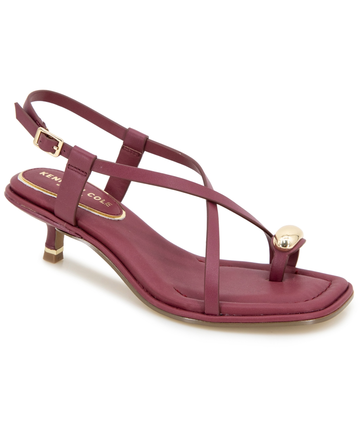 Women's Geala Square Toe Dress Sandals - Dark Red Leather