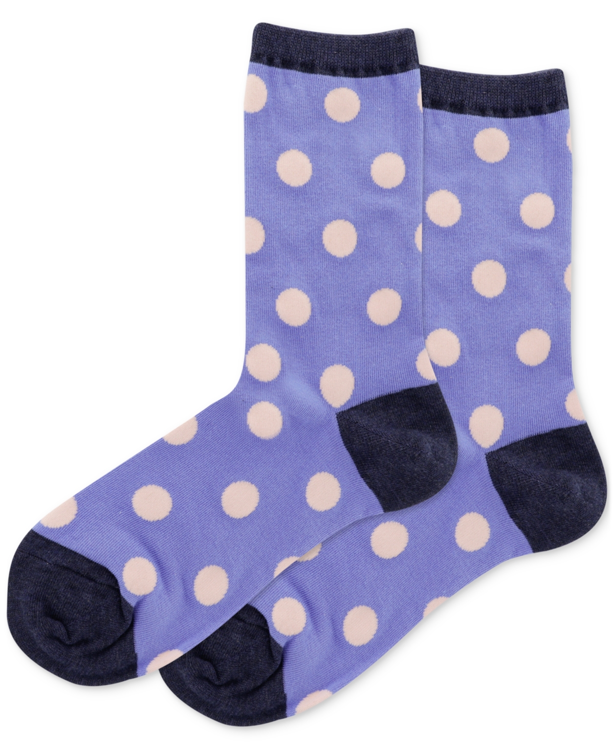 Women's Large Polka Dots Crew Socks HO000222 - Periwinkle
