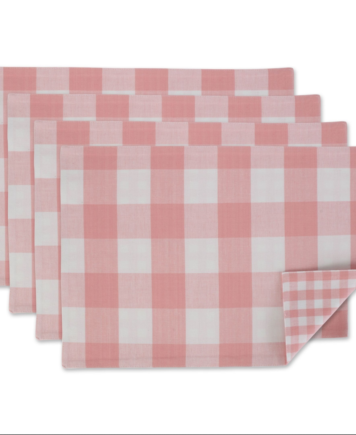 Design Imports Pink Buffalo Check Placemat, Set Of 4 In Pink