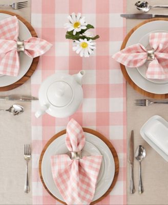 Reversible Gingham-Buffalo Table Runner, 14" x 72"