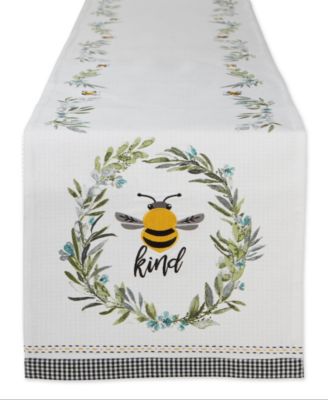 Bee Kind Reversible Embellished Table Runner, 14" x 108"
