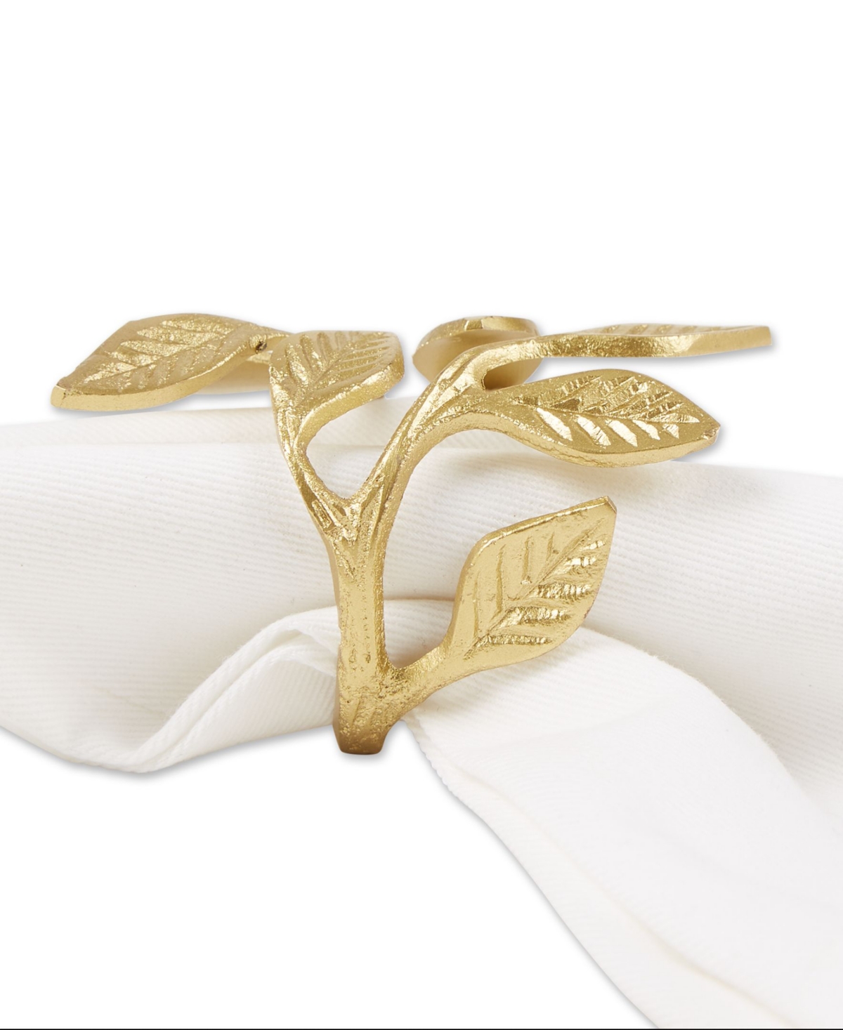 Design Imports Brass Napkin Ring, Set Of 6 In Gold Vine