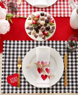Love XOXO Checkers Embellished Placemat, Set of 4