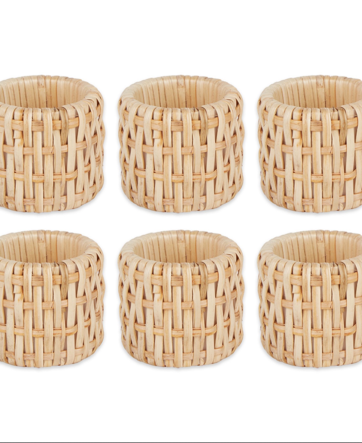 Design Imports Rattan Napkin Ring, Set Of 6 In Rattan