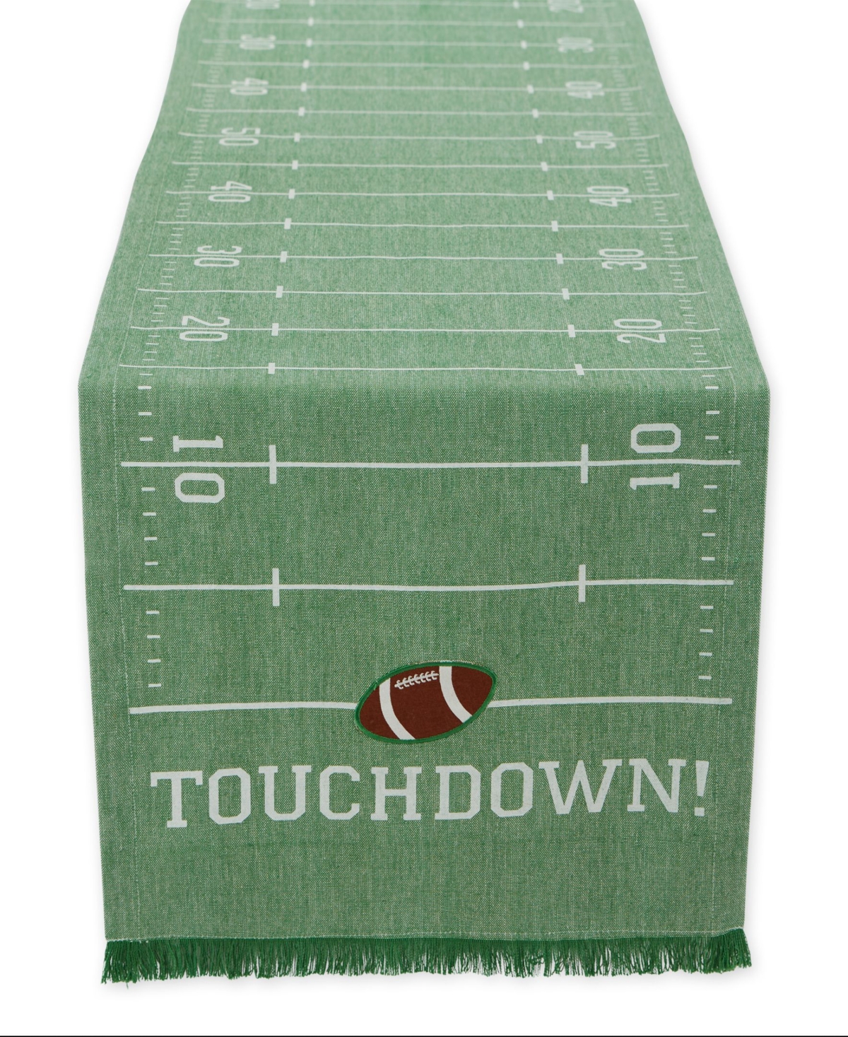 Design Imports Home Field Embellished Game Day Table Runner, 14" X 72" In Home Field Green