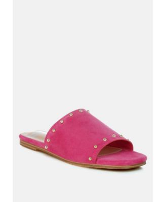 Odalia Soft Suede Leather Studded Flats