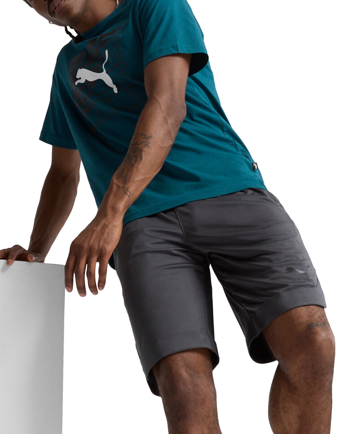 Puma Men's Rtg Regular-fit 10" Drawstring Shorts In Stormy Slate