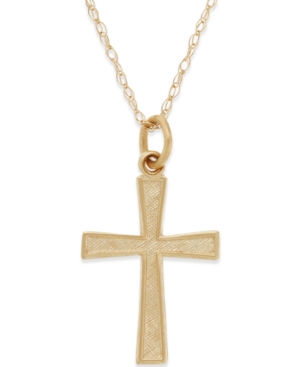 Small Cross Pendant Necklace in 14k Gold