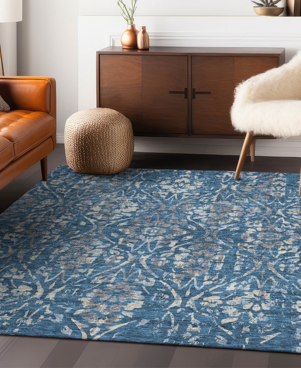 Shop Addison Chantille Machine Washable Acn868 10'x14' Area Rug In Blue