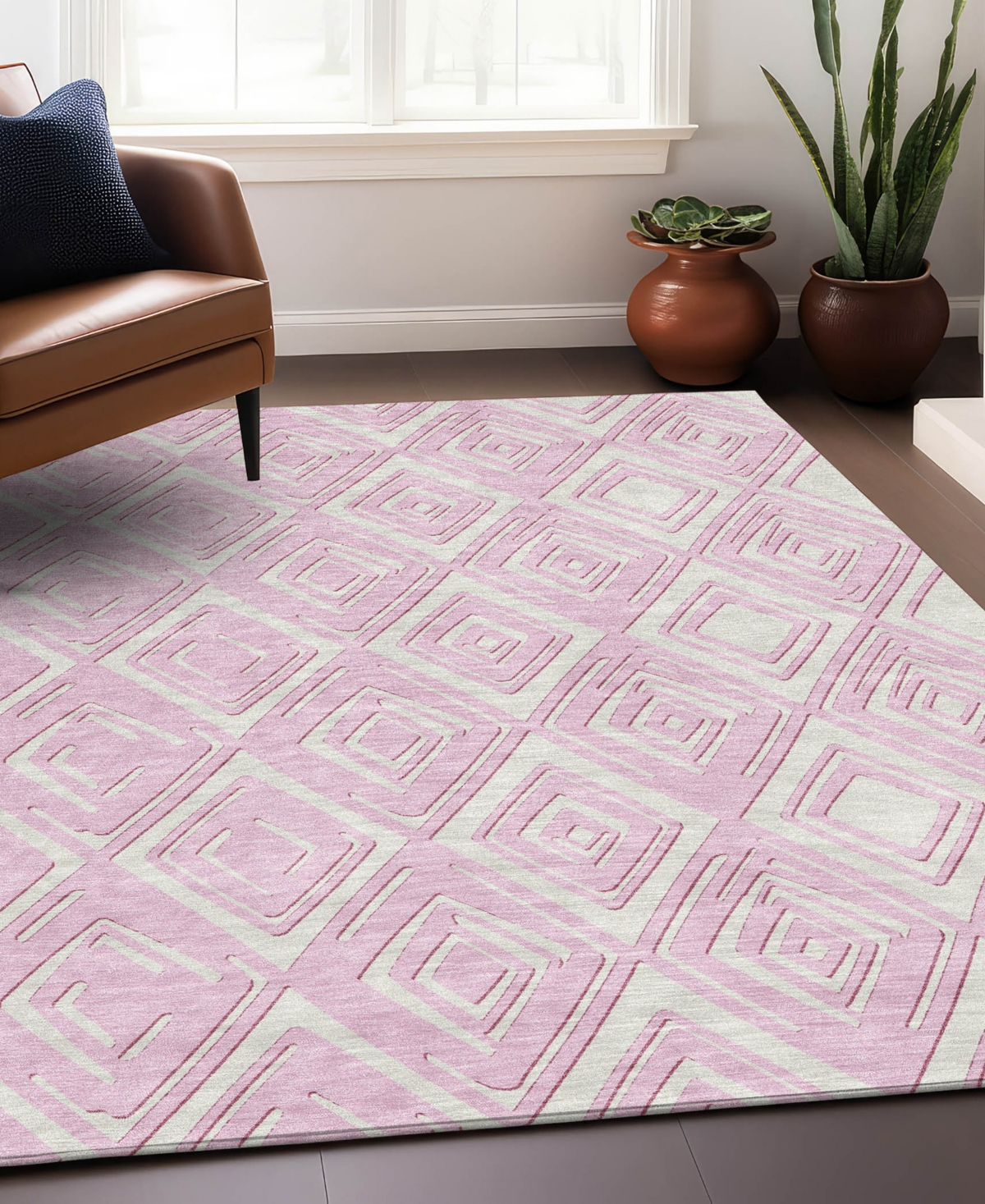 Addison Chantille Acn862 9'x12' Area Rug In Pink
