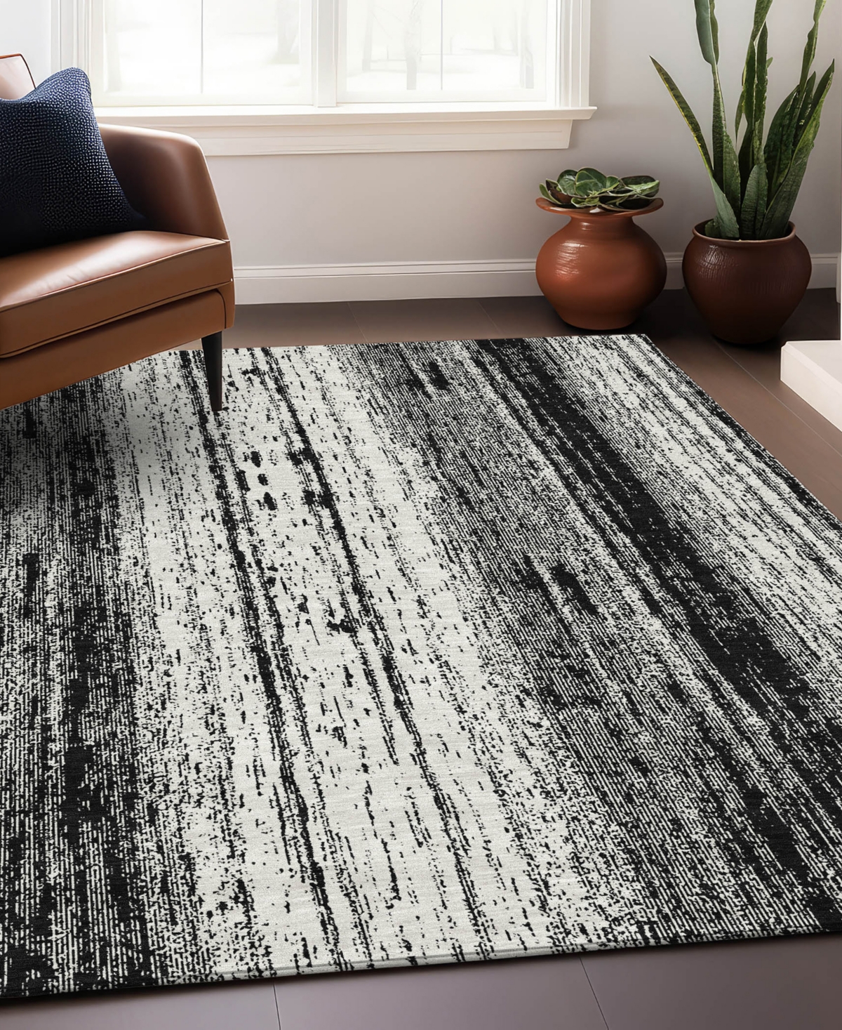 Addison Chantille Machine Washable Acn861 9'x12' Area Rug In Black